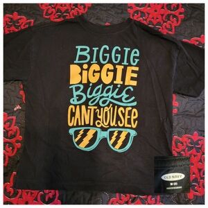 NWOT Old Navy Black Graphic Kids T-Shirt Biggie
